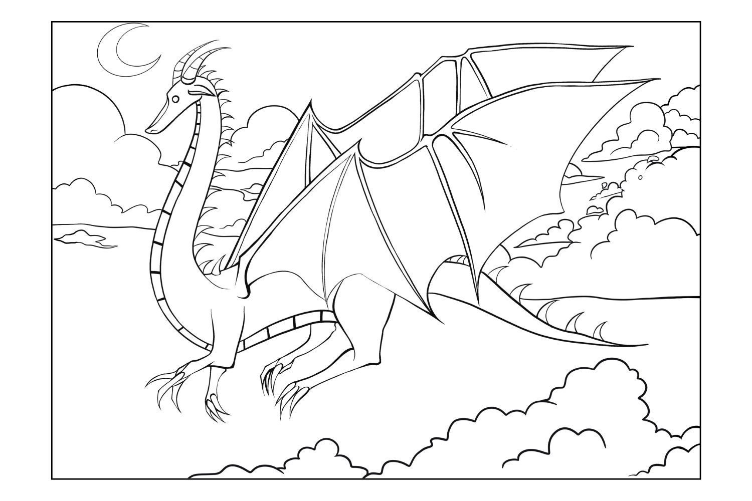 Dragon Flight Printable Coloring Page for Kids and Adults - Etsy