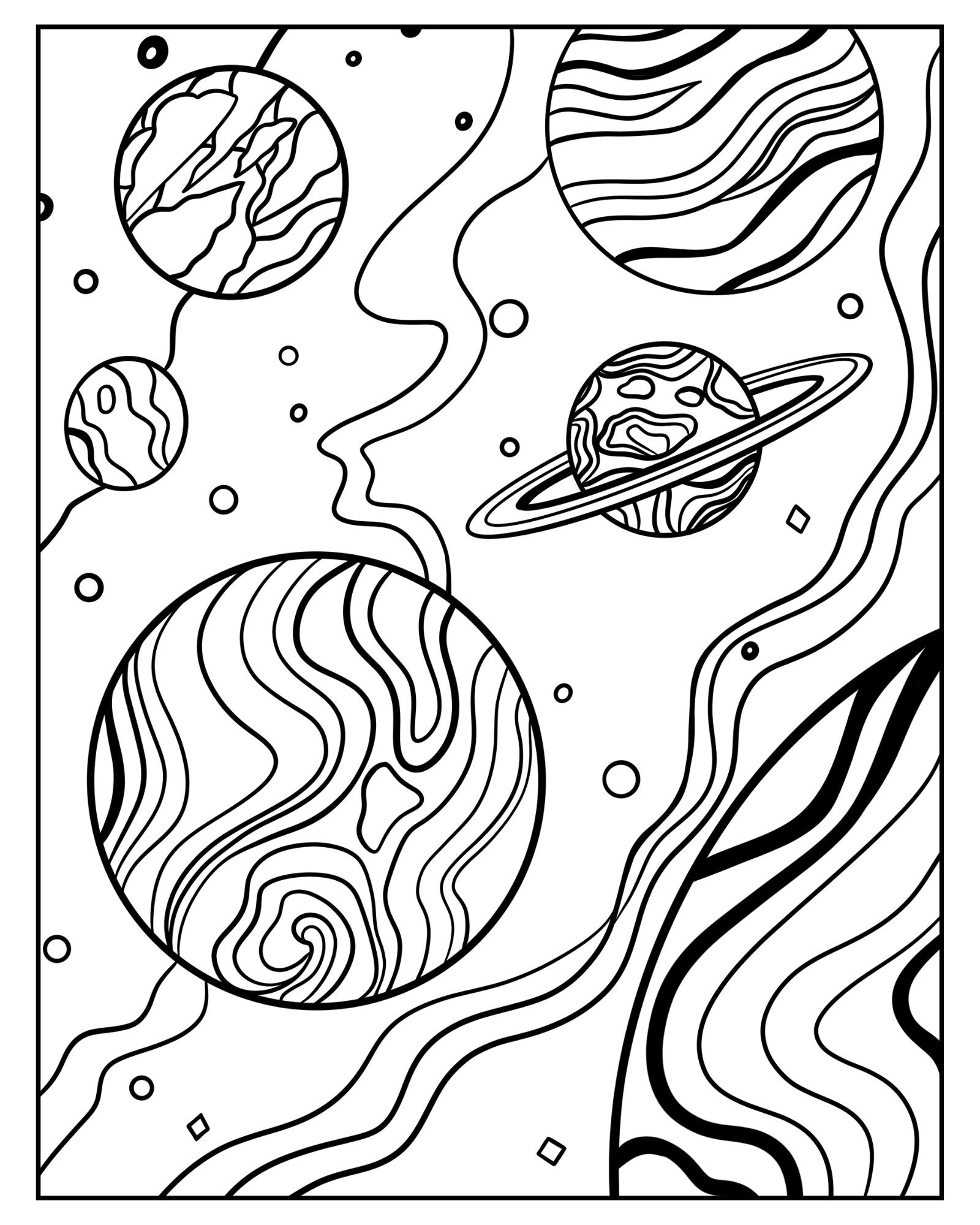 Printable Coloring Page for Kids and Adults Simple and Easy