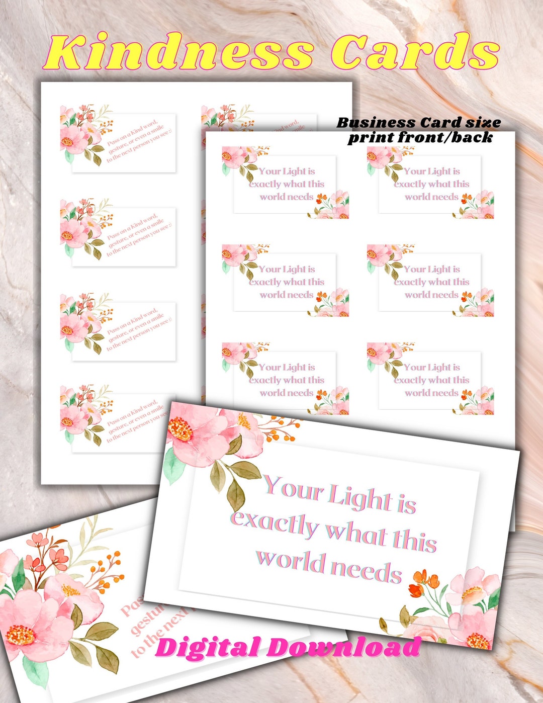 Kindness Cards, Compliment Cards, Inspirational Message, Mindfulness ...