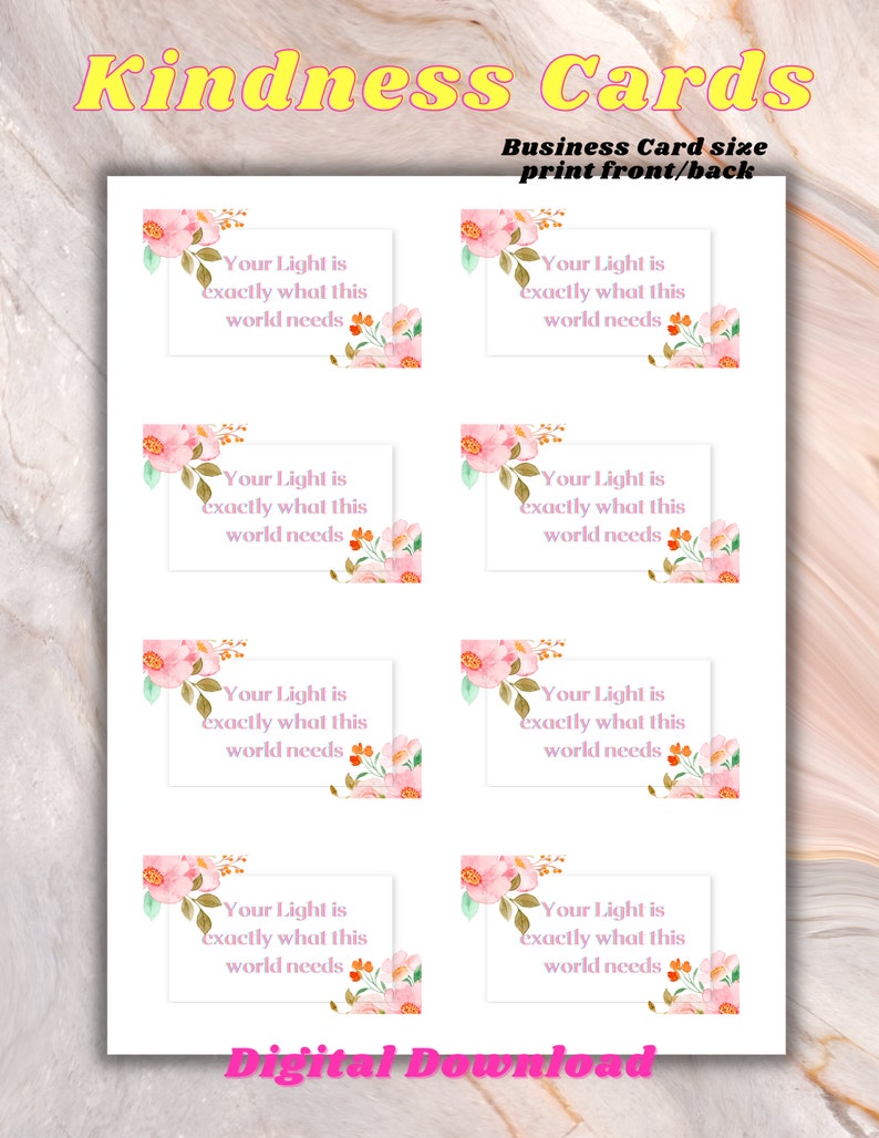 Kindness Cards, Compliment Cards, Inspirational Message, Mindfulness ...