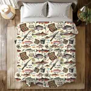 Cobertor de pesca vintage | Cobertor de cabana | Cobertor de pelúcia macio de veludo | Cobertor confortável para criança | Cobertor para berço para animais de estimação