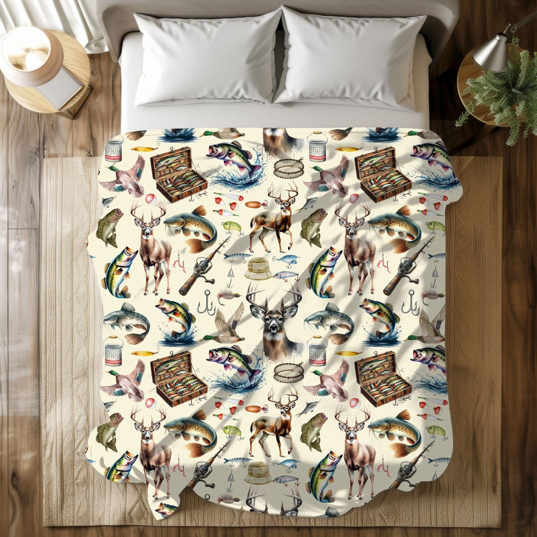 Cabin and Canoe Blanket main image 0