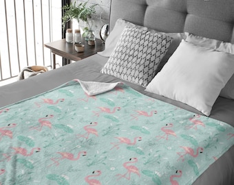 Flamingo Minky Blanket, Soft Blanket, Adult, Toddler, Doodle Blanket, Comfy Throw Blanket, Swaddle Crib Blanket, Pet Blanket, Floral