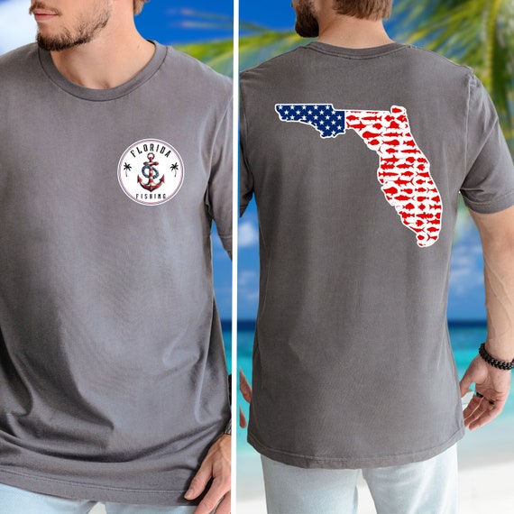 Florida Fishing Tee, Saltwater Fish USA Flag, FL Tee, Patriotic Shirt, Fishing  Shirt, Deep Sea Fishing Tee, USA T-shirt, Fish, Ocean 