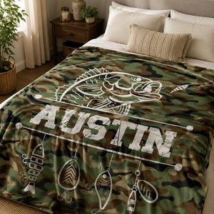 fish lure bedding Fishing Duvet Cover Bring the beautiful blue lake right to your bedroom Fishing Lure Blanket - Etsy