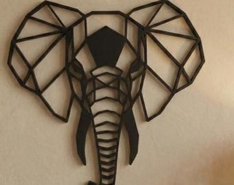 Geometric Elephant Wall Art: 1/2" thick relief art, multiple colors, ready to hang
