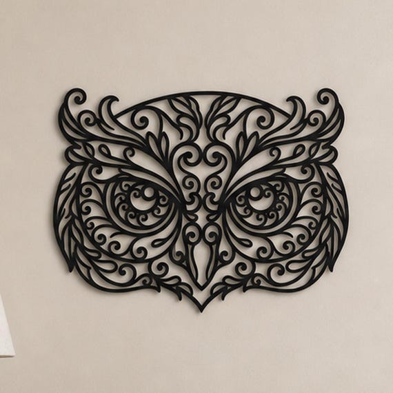 Owl Filigree Wall Art, Ornate Animal Wall Decor, 12 Inch Unframed Sculpture