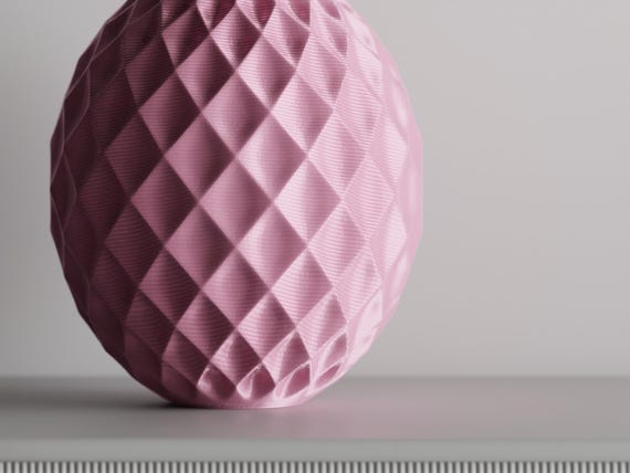 Side close-up of the GemLattice vase showing its sculpted faceted pattern