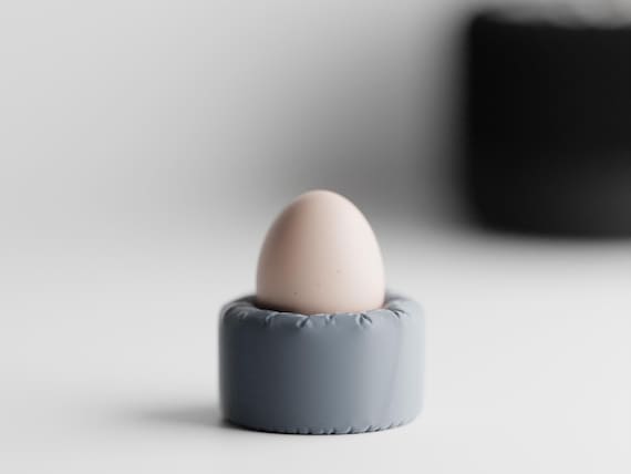 PillowNest Sculptural Egg Cup, Soft Cushion Look Breakfast Table Holder, Modern Brunch Decor, 25 Matte Colors