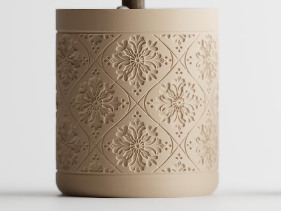Petalweave Floral Relief Planter, Ornate Botanical Succulent Pot, Decorative Indoor Plant Holder, 2 Patterns, 25 Matte Colors