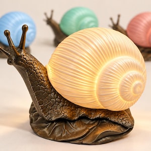 Snail Lamp Night Light, USB Table Lamp, Cottagecore Accent piece