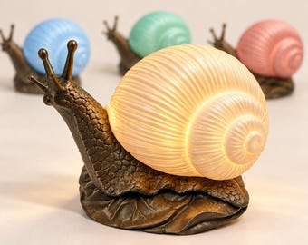 Snail Lamp Night Light, USB Table Lamp, Cottagecore Accent piece