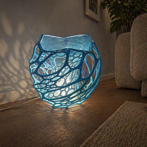 Cellular Twist Lamp – Sculptural Table Accent Light