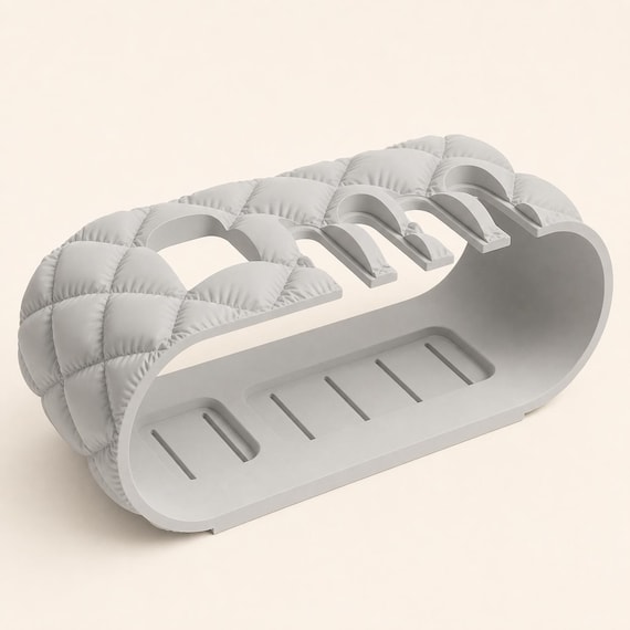 Front close-up of an empty Nardo Gray CloudRidge toothbrush organizer