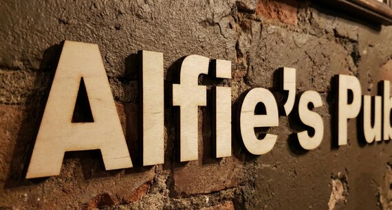 Custom Wood Wall Letters, Personalized Name Sign, Wedding Backdrop Decor, Business Signage & Office Decor, shown in another listing view highlighting visible design details.