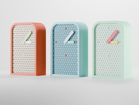 Latticehour Mesh Desk Clock, Modern Matte Timepiece, Colorful Home Decor, Housewarming Gift