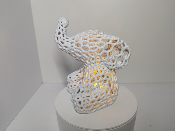 Voronoi Elephant Accent Lamp: Modern Nursery Decor, Whimsical Desk Lamp