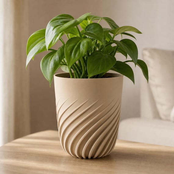 Flowspire Spiral Rib Planter, Sculptural Indoor Plant Pot, Modern Minimalist Home Decor, 5 Sizes, 25 Matte Colors