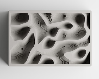 ContourCove Organizer Tray, Topographic Jewelry and Desk Catchall, Sculptural Vanity Storage, Organic Modern Decor, 25 Matte Colors