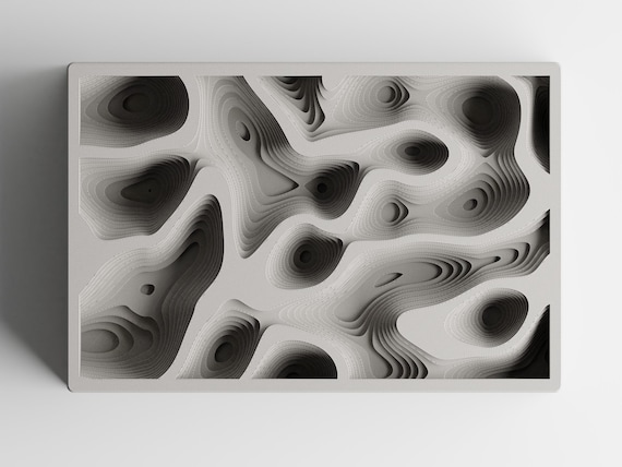 ContourCove Organizer Tray, Topographic Jewelry and Desk Catchall, Sculptural Vanity Storage, Organic Modern Decor, 25 Matte Colors