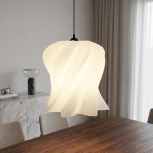 Modern Sculptural Pendant Light | White Organic Wave Hanging Lamp