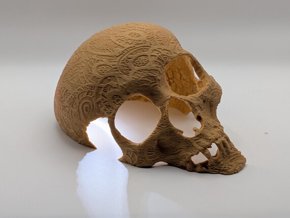 Sunken Skull Lamp, Gothic Table Lamp, Multiple Colors, shown in another listing view highlighting visible design details.