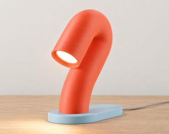 Swayarc Sculptural LED Desk Lamp, Dimmable Wired Light, Adjustable Color Temperature, Matte Colorways, Modern Bedside Lamp