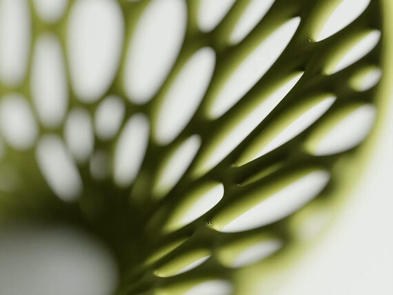 Macro detail of the LatticeFlare bowl's airy organic lattice