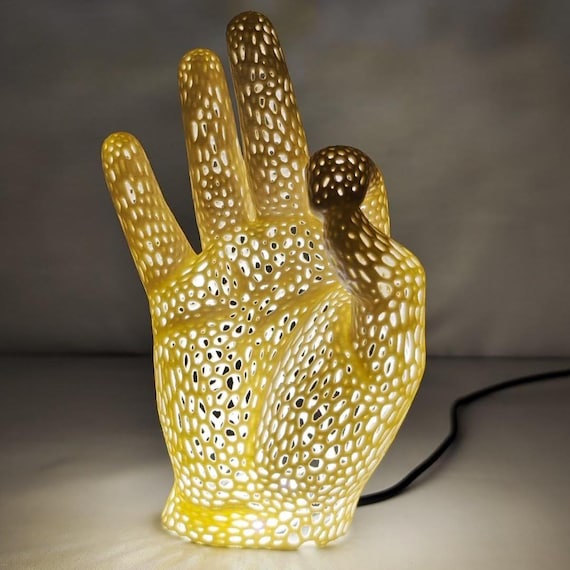 Hand Sculpture Lamp, OK Sign & Zen Mudra | 5" or 12"