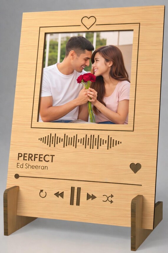 Custom Song Plaque with Photo Slot – Personalized Music Frame Gift for Couples, shown in listing image 8 with additional visible details or options.