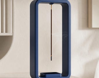 AeroCinder Suspended Incense Stand, Modern Vertical Ash Catcher, Minimalist Meditation Decor, 30 Standard Colors
