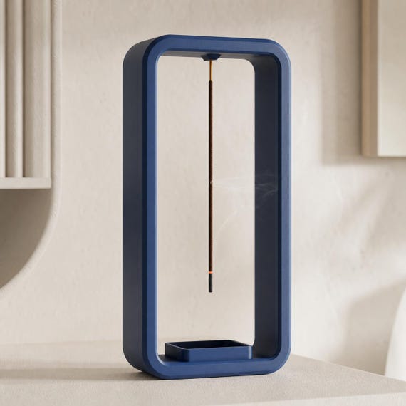 AeroCinder Suspended Incense Stand, Modern Vertical Ash Catcher, Minimalist Meditation Decor, 30 Standard Colors