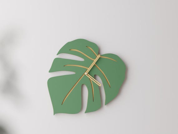 Verdant Vein Wall Clock, Modern Matte Timepiece, Colorful Home Decor, Housewarming Gift