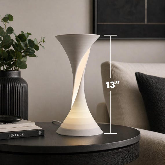 Aurelia Twist Lamp – Sculptural Accent Light, Dimmable USB or Tea Light Glow, shown in another listing view highlighting visible design details.