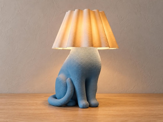 Whiskerrest Cat Lamp, Dimmable USB LED Light, Custom Colors, Sculptural Table Decor