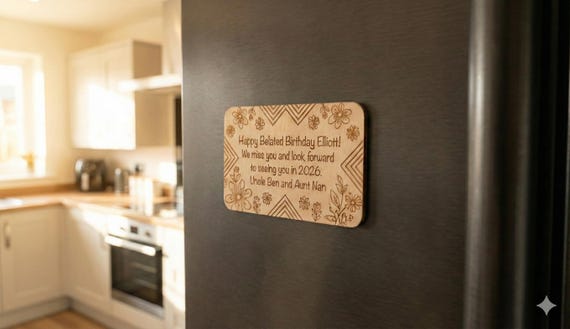 ADD-ON ONLY Wood Gift Message Personalized Note - Engraved Wood Tag - Custom Gift Card - Wood Magnet Gift, shown in listing image 7 with additional visible details or options.
