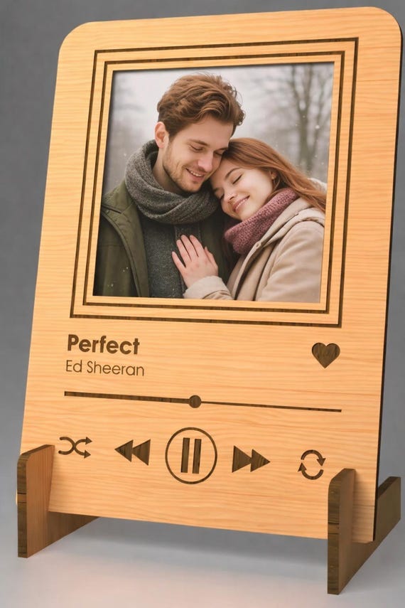 Custom Song Plaque with Photo Slot – Personalized Music Frame Gift for Couples, shown in listing image 6 with additional visible details or options.