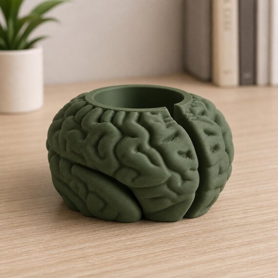Empty Dark Green CortexHalo brain holder showing the circular LED tealight cup