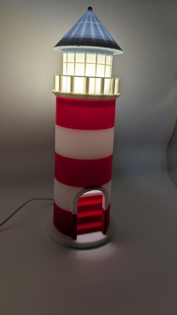 Coastal Lighthouse Lamp, Nautical Nursery Decor, Beach House Table Lamp, Gift for Sailors, Unique Bedside Lamp, 10, shown in listing image 8 with additional visible details or options.
