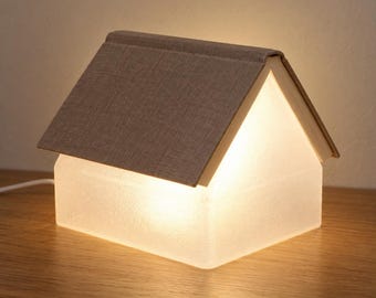 Pagehaven Book Rest Lamp, Frosted White House Shape, Dimmable Wired LED, Adjustable Color Temperature, Bedside Reading Decor