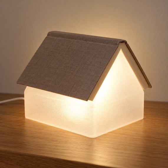 Pagehaven Book Rest Lamp Frosted White House Shape Dimmable Wired LED Adjustable Color Temperature
