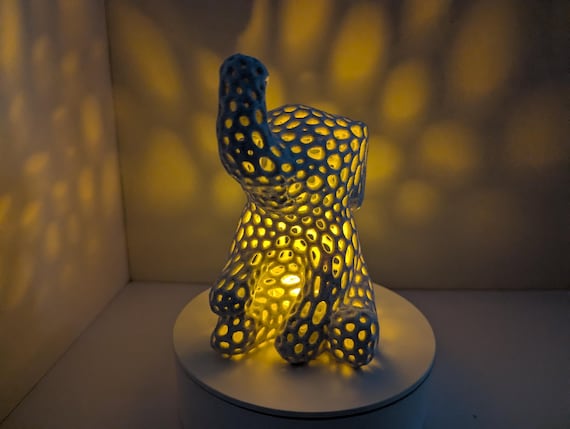 Voronoi Elephant Accent Lamp: Modern Nursery Decor, Whimsical Desk Lamp, shown in listing image 7 with additional visible details or options.