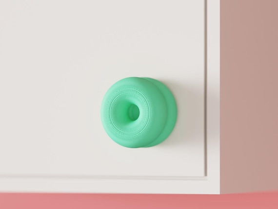Haloedge Round Cabinet Knob, Matte Drawer Pull, Modern Furniture Hardware