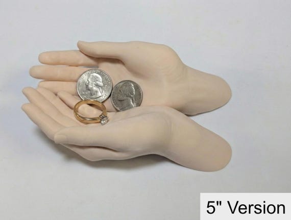 Cupped Hands Catchall Bowl - Artistic Entryway Key Holder, Modern Hand Sculpture & Jewelry Dish, shown in an additional close-up listing view with visible shape and details.