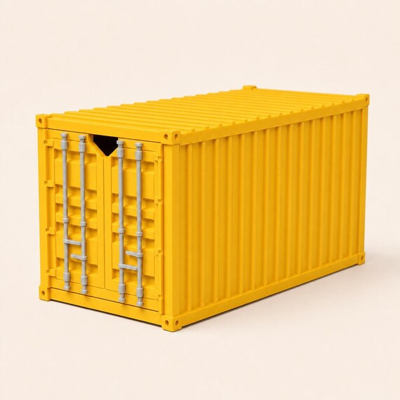 Close three-quarter view of the Sunflower Yellow HarborGrid storage drawer on an off-white background