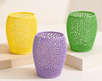 Perforated Mesh Organizer Cup, Custom Color Pencil Holder, Toothbrush Holder, Desk and Bathroom Storage