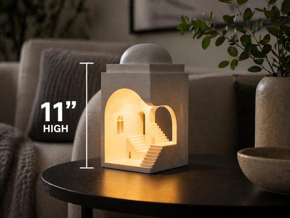 Archway Lamp – Marble Textured Architectural Table Light, USB LED or Battery Tea Light, shown in an additional close-up listing view with visible shape and details.
