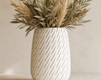 Leafstream Sculptural Vase, Organic Lattice Flower Holder, Modern Botanical Decor, Dried Bouquet Vase, 4 Sizes, 25 Matte Colors