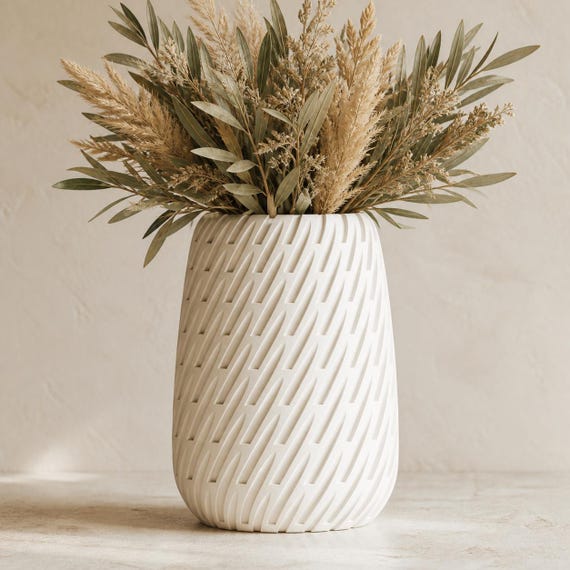 Leafstream Sculptural Vase, Organic Lattice Flower Holder, Modern Botanical Decor, Dried Bouquet Vase, 5 Sizes, 25 Matte Colors
