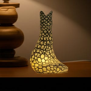 Geometric Fox Accent Lamp: Modern Nursery Night Light, Customizable Colors